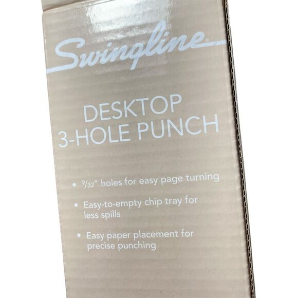 Swingline 10-Sheet Three Hole Punch 9/32" Holes Precision Pro Desktop OPEN BOX - Picture 4 of 5